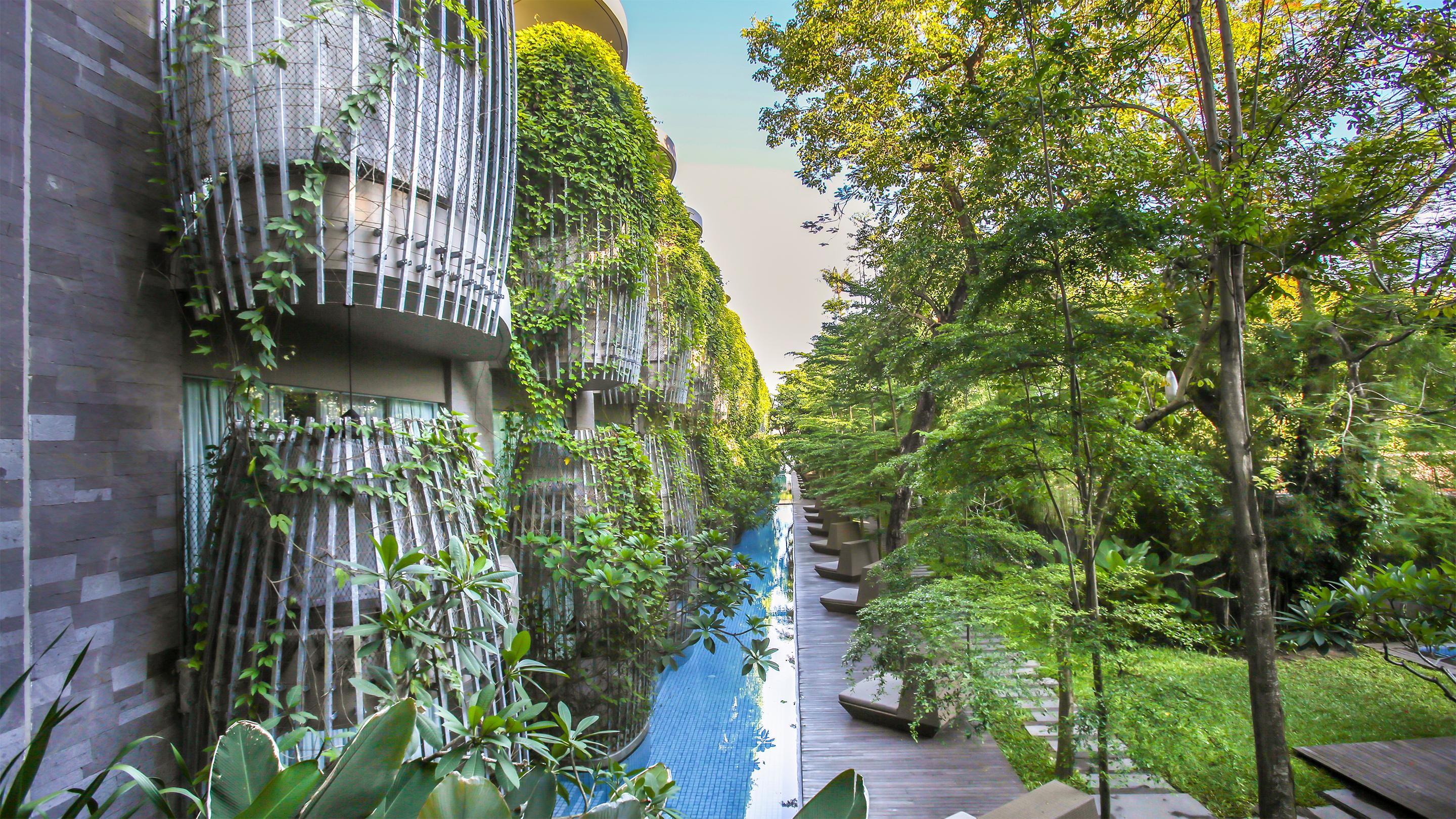 Maya Sanur Resort & Spa Екстериор снимка The green wall at the hotel